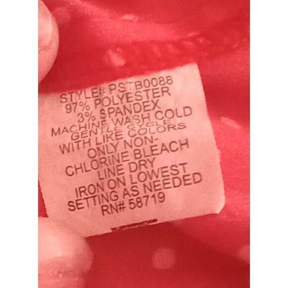 short sleeve blouse , red with white polka dots size petite large - Picture 6 of 6